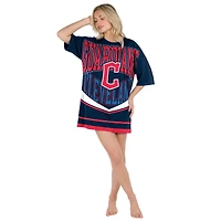 Robe de nuit en maille mosaïque marine Cleveland Guardians Concepts Sport pour femme