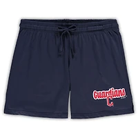 Women's Concepts Sport Navy Cleveland Guardians Plus Cloud Tank Top & Shorts Sleep Set