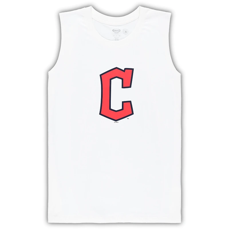 Women's Concepts Sport White/Navy Cleveland Guardians Plus Tank Top & Shorts Sleep Set