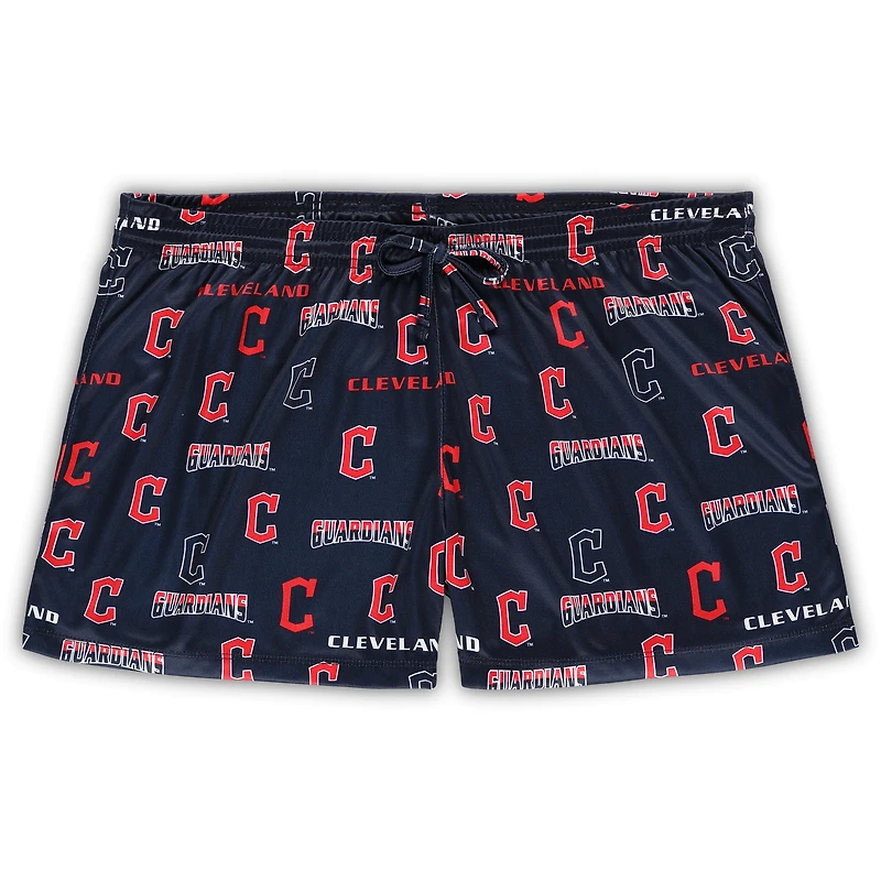 Ensemble de nuit avec débardeur et short Concepts Sport pour femme Blanc/bleu marine Cleveland Guardians