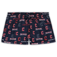 Ensemble de nuit avec débardeur et short Concepts Sport pour femme Blanc/bleu marine Cleveland Guardians