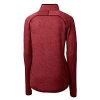 Veste pull en tricot entièrement zippée pour femme Cutter & Buck Cardinal Cleveland Guardians avec logo Americana Mainsail
