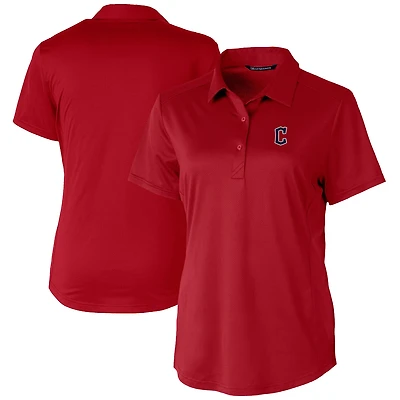Women's Cutter & Buck Cardinal Cleveland Guardians Prospect Textured Stretch Polo