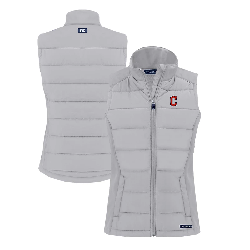 Gilet hybride en softshell recyclé entièrement zippé pour femme, gris Cutter & Buck, Cleveland Guardians Evoke