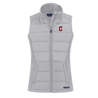 Gilet hybride en softshell recyclé entièrement zippé pour femme, gris Cutter & Buck, Cleveland Guardians Evoke