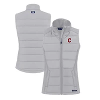 Gilet hybride en softshell recyclé entièrement zippé pour femme, gris Cutter & Buck, Cleveland Guardians Evoke