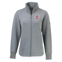 Veste zippée intégrale recyclée Roam Eco pour femme, grise, des Cleveland Guardians, Cutter & Buck