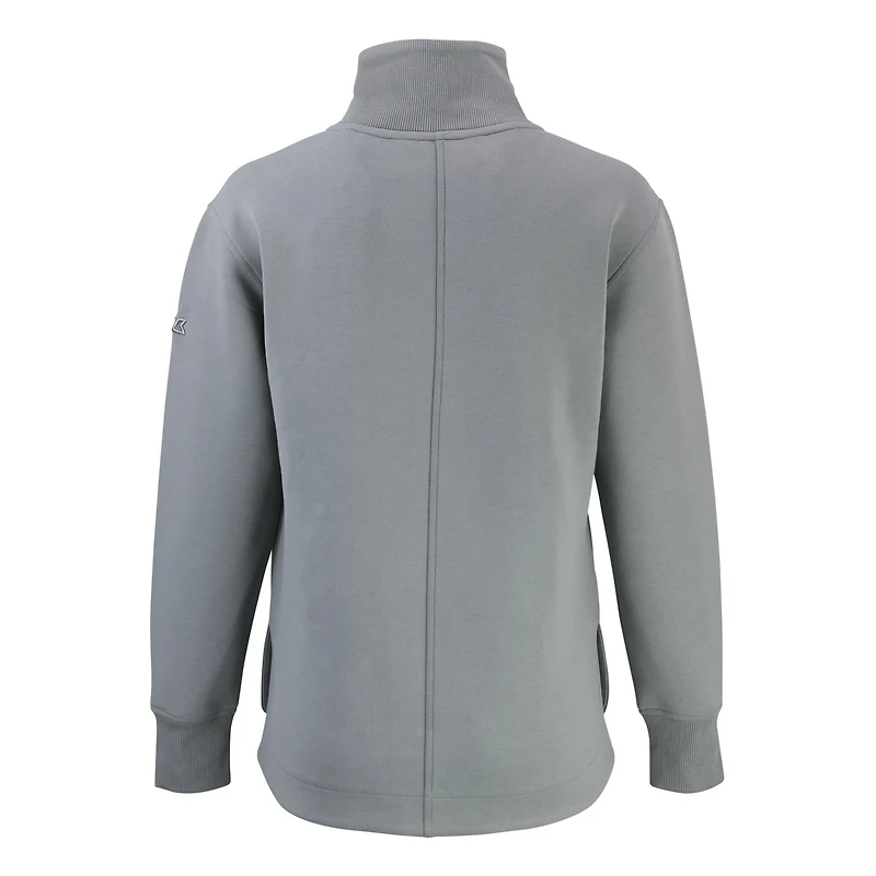 Veste zippée intégrale recyclée Roam Eco pour femme, grise, des Cleveland Guardians, Cutter & Buck