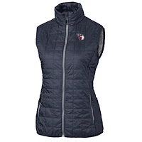 Gilet matelassé entièrement zippé PrimaLoft Eco pour femme, bleu marine chiné, des Cleveland Guardians