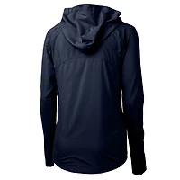 Sweat à capuche hybride entièrement zippé en tricot recyclé Adapt Eco Knit pour femme, bleu marine, des Cleveland Guardians, Cutter & Buck