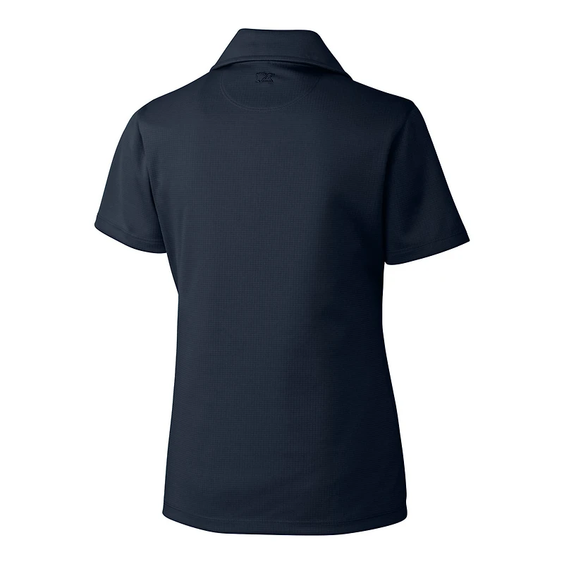 Women's Cutter & Buck Navy Cleveland Guardians Americana Logo DryTec Genre Textured Solid Polo