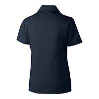 Women's Cutter & Buck Navy Cleveland Guardians Americana Logo DryTec Genre Textured Solid Polo
