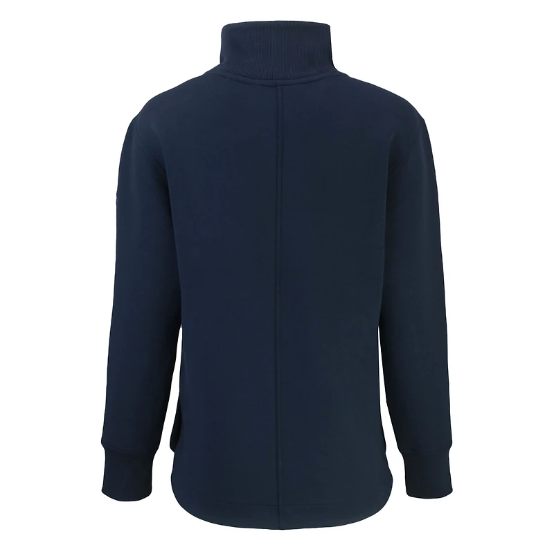 Women's Cutter & Buck Navy Cleveland Guardians Americana Roam Eco Recycled Full-Zip Jacket