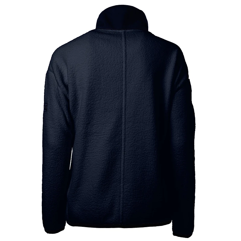 Veste polaire entièrement zippée en sherpa écologique Cascade pour femme, bleu marine, Cutter & Buck, Cleveland Guardians