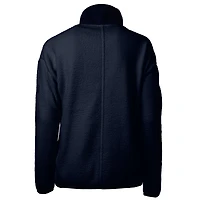 Veste polaire entièrement zippée en sherpa écologique Cascade pour femme, bleu marine, Cutter & Buck, Cleveland Guardians