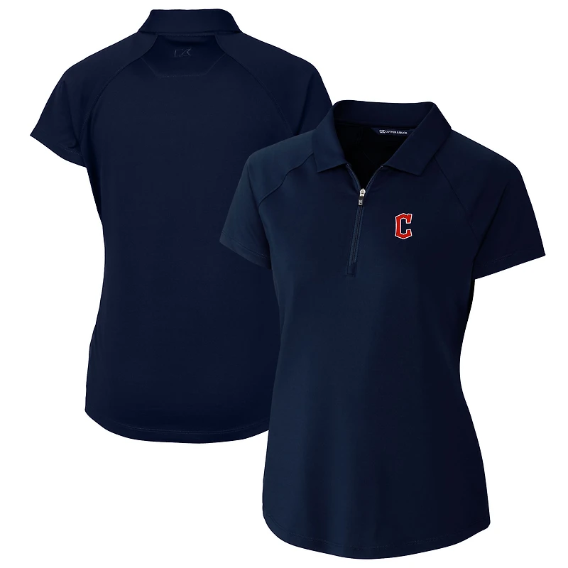 Polo extensible DryTec Forge bleu marine pour femme des Cleveland Guardians Cutter & Buck