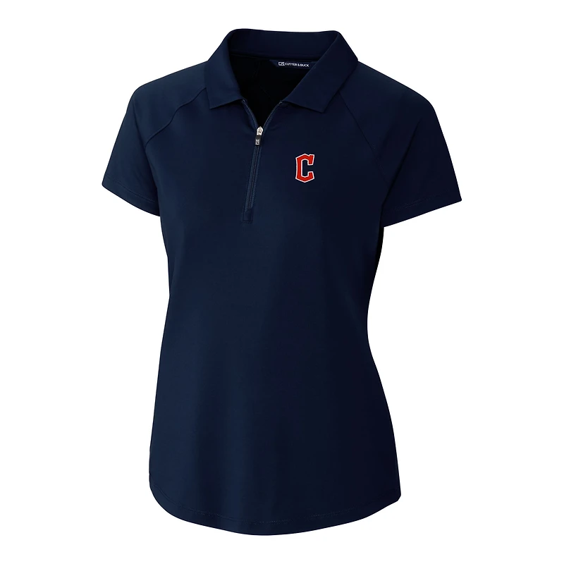 Polo extensible DryTec Forge bleu marine pour femme des Cleveland Guardians Cutter & Buck
