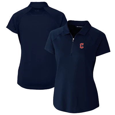 Polo extensible DryTec Forge bleu marine pour femme des Cleveland Guardians Cutter & Buck