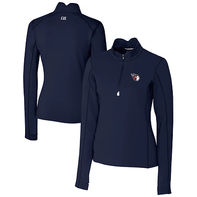 Pull-over zippé quart de tour DryTec Traverse Stretch bleu marine pour femme, Cutter & Buck, Cleveland Guardians
