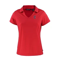 Women's Cutter & Buck  Red Cleveland Guardians Daybreak Eco Recycled V-Neck Polo