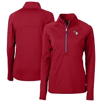 Haut demi-zippé en tricot extensible recyclé DryTec Adapt Eco Knit pour femme, Cutter & Buck Red Cleveland Guardians