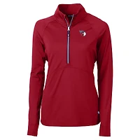 Haut demi-zippé en tricot extensible recyclé DryTec Adapt Eco Knit pour femme, Cutter & Buck Red Cleveland Guardians