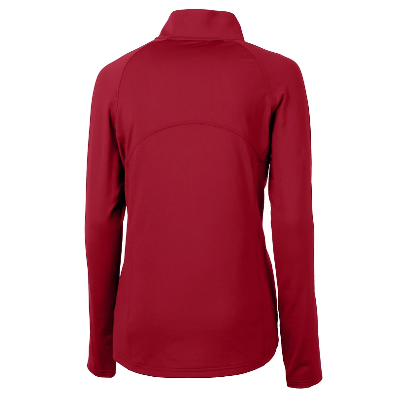 Haut demi-zippé en tricot extensible recyclé DryTec Adapt Eco Knit pour femme, Cutter & Buck Red Cleveland Guardians