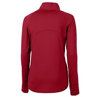 Haut demi-zippé en tricot extensible recyclé DryTec Adapt Eco Knit pour femme, Cutter & Buck Red Cleveland Guardians