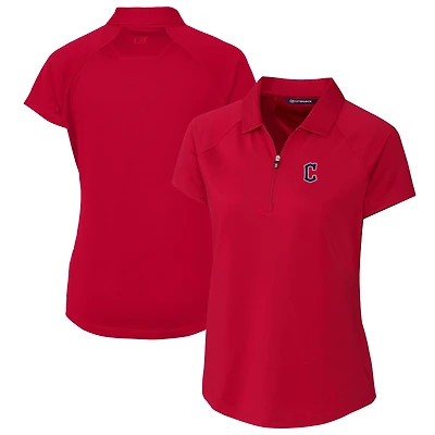 Polo extensible DryTec Forge pour femme, rouge Cutter & Buck, Cleveland Guardians