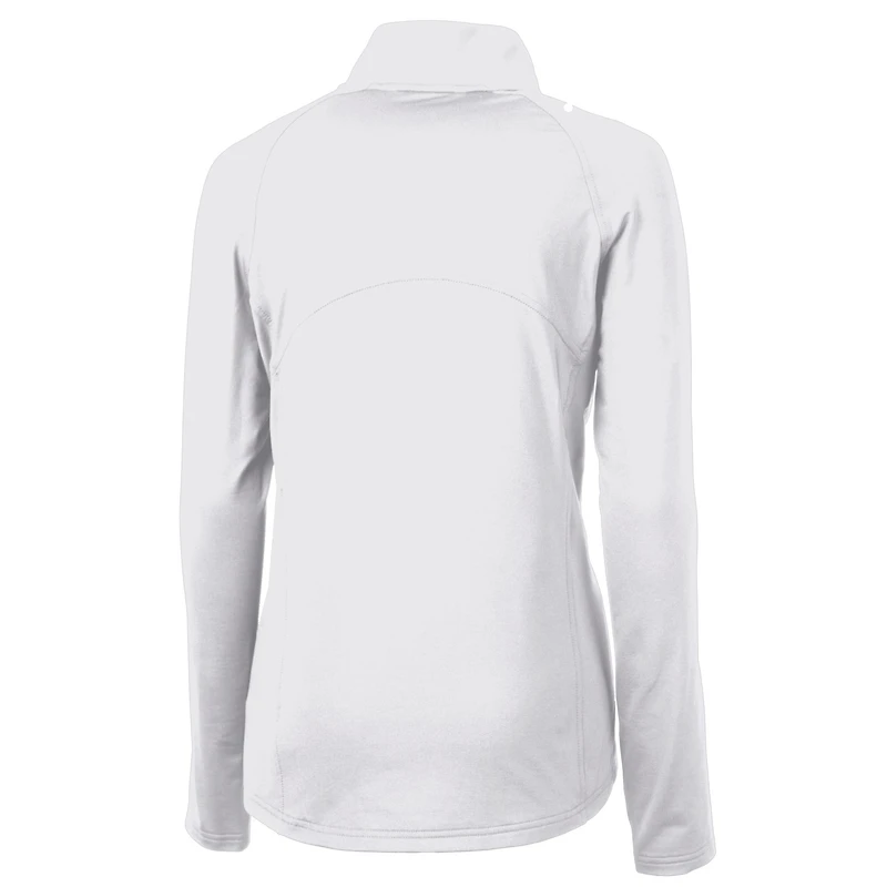 Haut demi-zip DryTec extensible et recyclé pour femme, Cutter & Buck, blanc, Cleveland Guardians Adapt Eco Knit