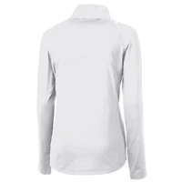 Haut demi-zip DryTec extensible et recyclé pour femme, Cutter & Buck, blanc, Cleveland Guardians Adapt Eco Knit