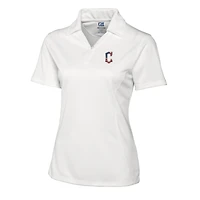 Polo texturé uni blanc pour femme Cutter & Buck Cleveland Guardians avec logo Americana DryTec Genre