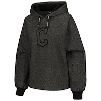 Women's DKNY Sport Black Cleveland Guardians Debbie Dolman Raglan Pullover Hoodie