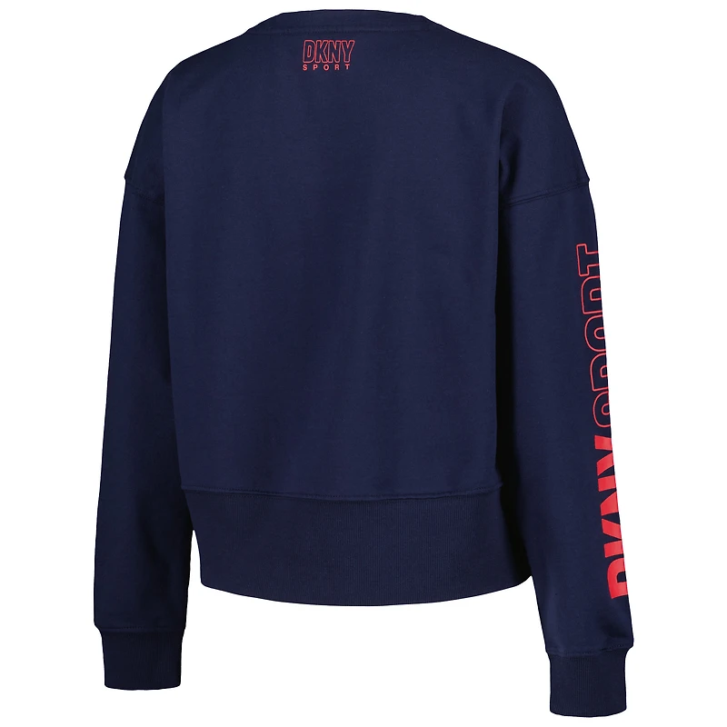 Sweat-shirt à col en V Lily bleu marine Cleveland Guardians de DKNY Sport pour femme
