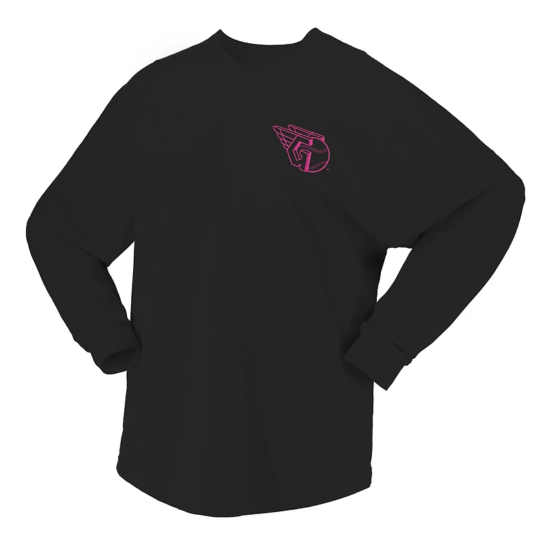 Women's Fanatics  Black Cleveland Guardians Neon Jersey Long Sleeve T-Shirt