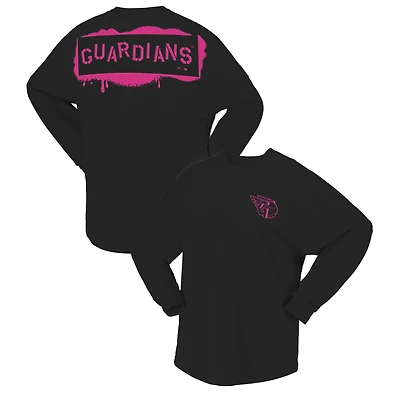 T-shirt à manches longues Fanatics pour femme, maillot néon noir des Cleveland Guardians