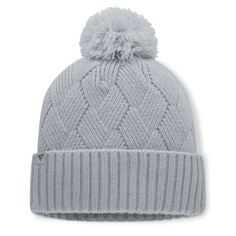 Bonnet tricoté gris Cleveland Guardians Shifted pour femme, avec pompon, de la marque Fanatics.
