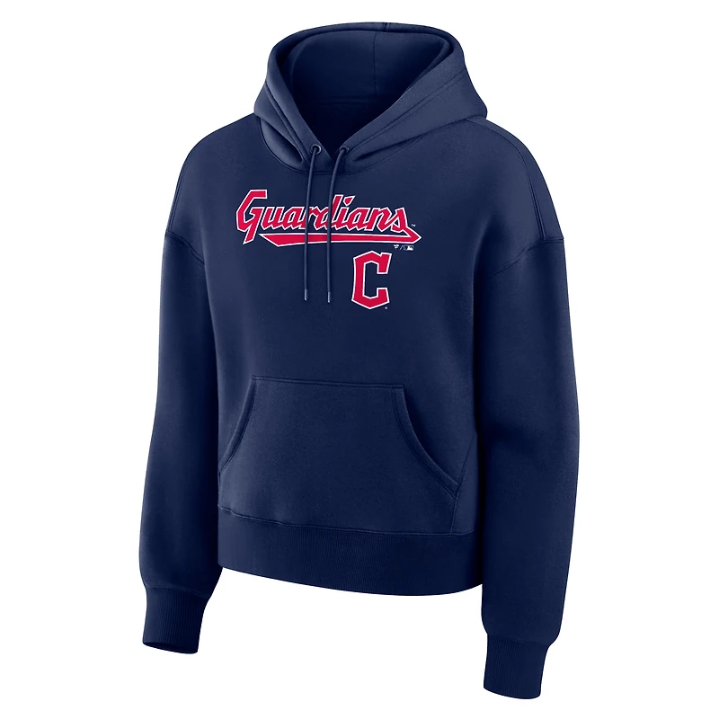 Women's Fanatics  Navy Cleveland Guardians Lockup Legacy Fleece Hoodie