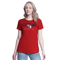 Pack de deux t-shirts G-III 4Her pour femme par Carl Banks bleu marine/rouge des Cleveland Guardians