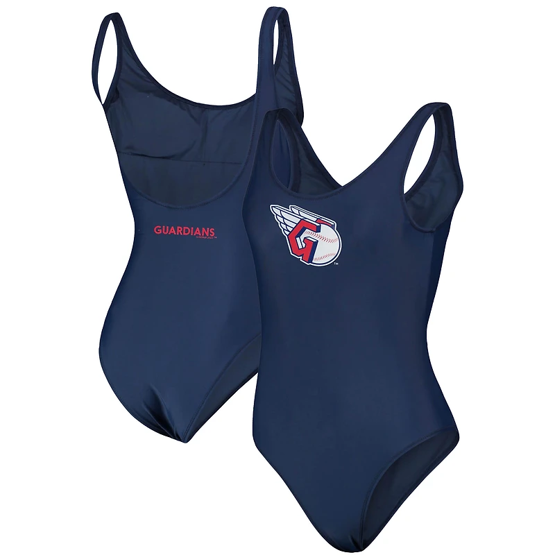Women's G-III 4Her by Carl Banks Navy Cleveland Guardians Making Waves One-Piece Swimsuit