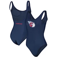 Maillot de bain une pièce G-III 4Her by Carl Banks pour femme bleu marine Cleveland Guardians Making Waves