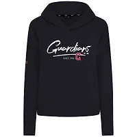 Sweat à capuche court noir Levelwear pour femme, Cleveland Guardians, Accolade Sweet Express, en mélange tri-mélange