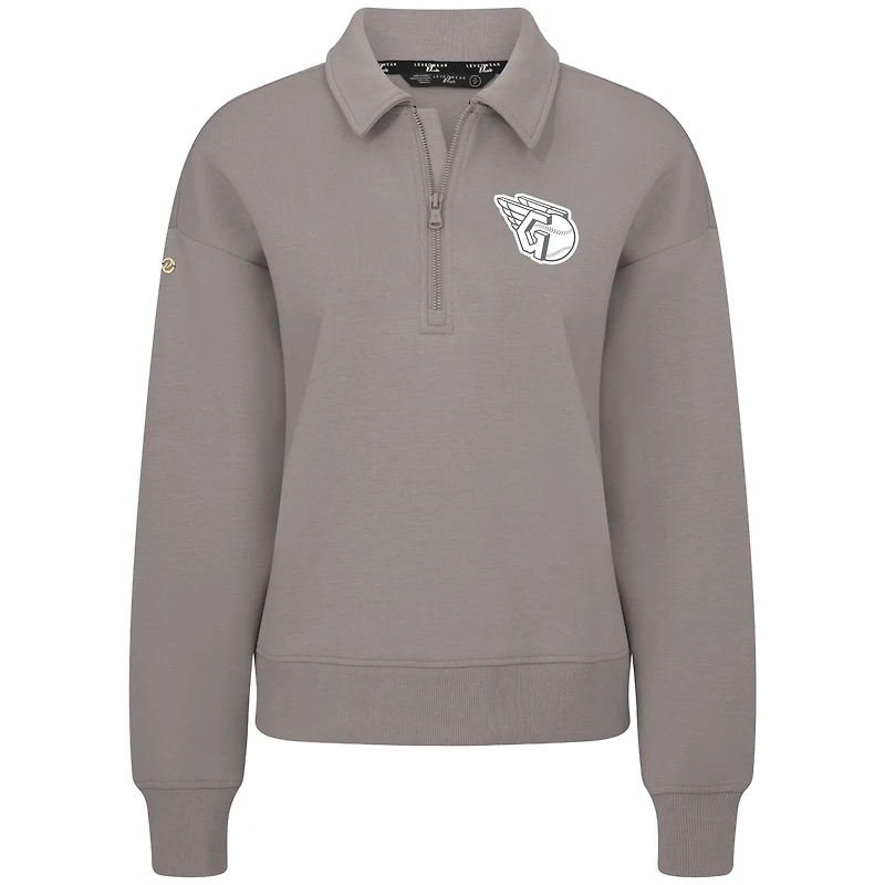 Women's Levelwear Gray Cleveland Guardians Canmore Quarter-Zip Pullover