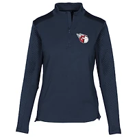 Pull-over à col zippé Levelwear Navy Cleveland Guardians Daybreak pour femme