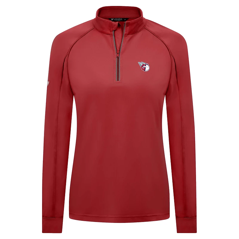 Haut à glissière quart de tour Kinetic Insignia 2.0 rouge pour femme Levelwear Cleveland Guardians
