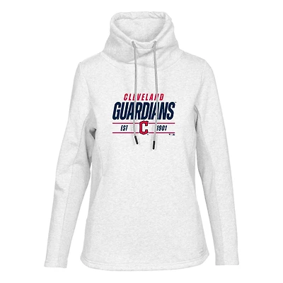Women's Levelwear  White Cleveland Guardians Verve Loop Pullover Sweatshirt