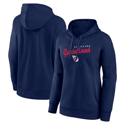 Women's Logo Athletic Navy Cleveland Guardians Triumphant V-Neck Pullover Hoodie