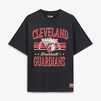 Women's New Era  Black Cleveland Guardians Oversized Boyfriend T-Shirt
