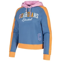 Sweat à capuche New Era bleu clair Cleveland Guardians Fashion Color Pop pour femmes
