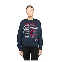 Sweat-shirt court à manches dolmen bleu marine Cleveland Guardians pour femme New Era